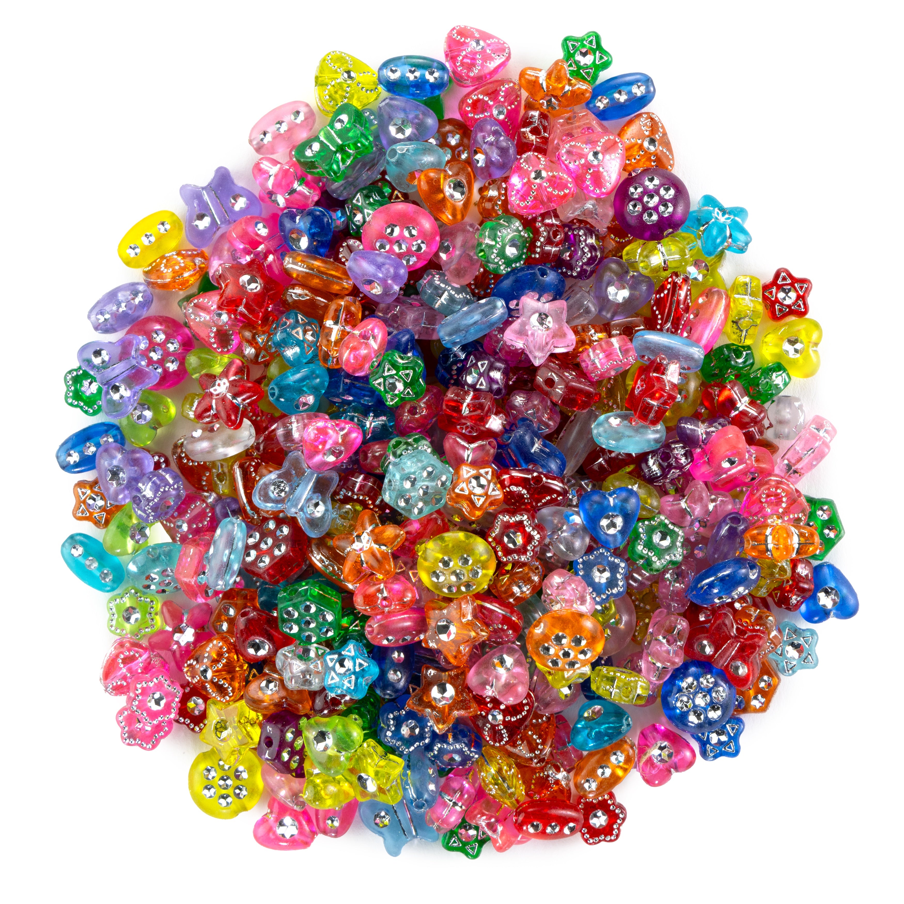 Fun Pack Acrylic Shaped Beads 1.8oz Assorted W/Rhinestones