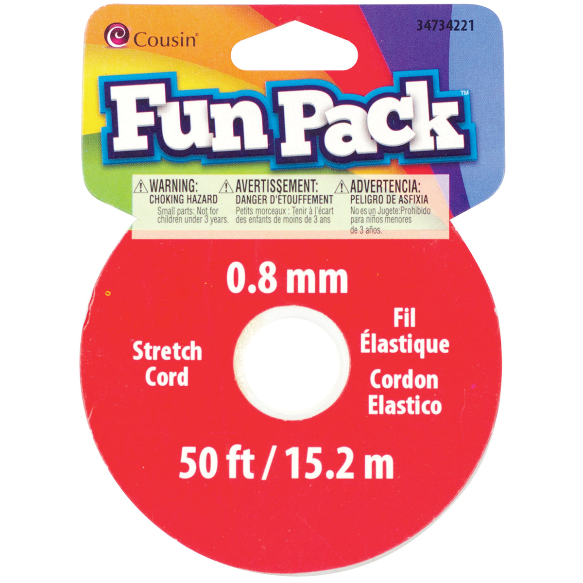 Fun Pack Stretch Cord Spool .8mmX50' Clear