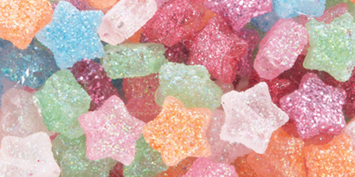 Fun Pack Acrylic Star Beads 125/Pkg Assorted Glitter