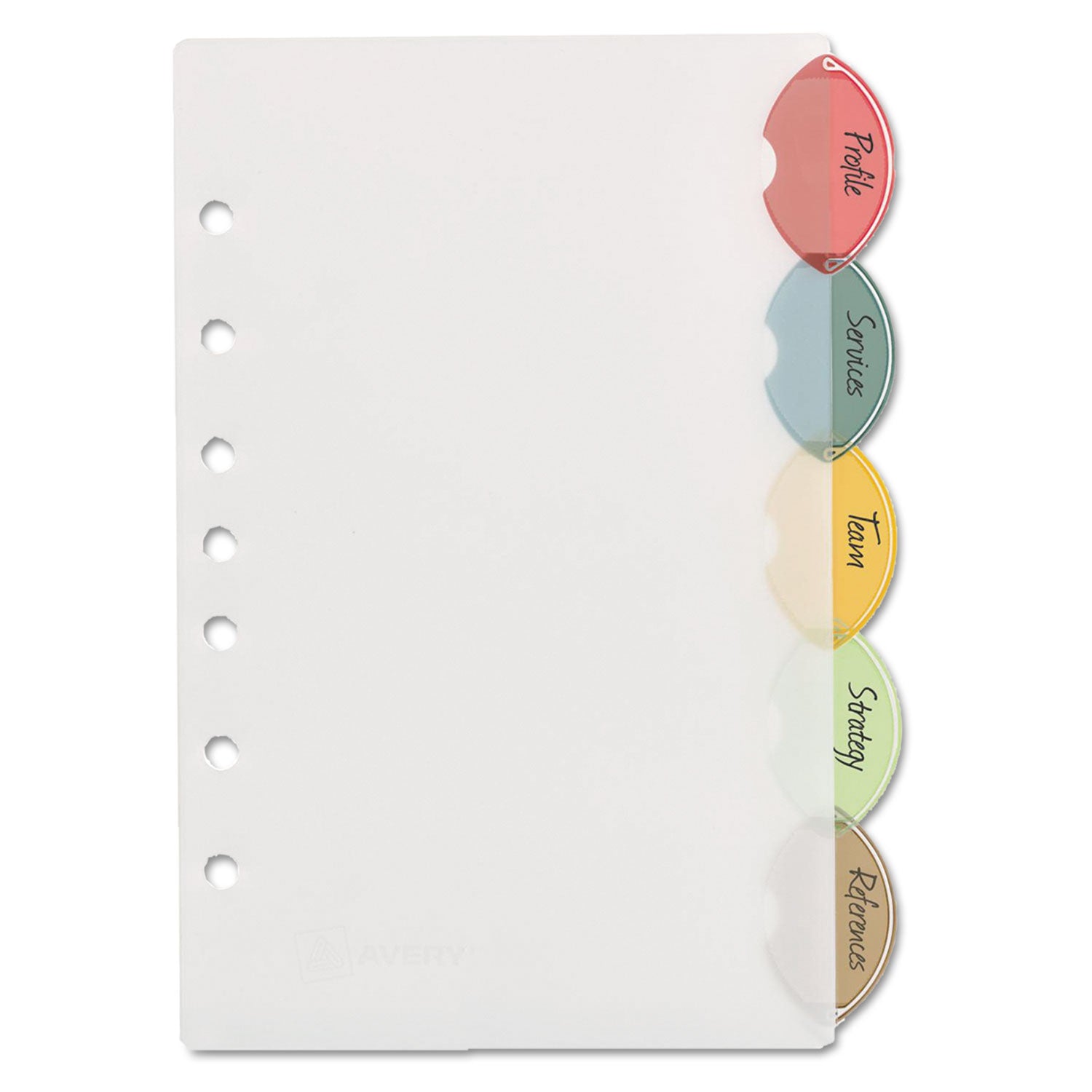 Avery® Insertable Style Edge Tab Plastic Dividers, 5-Tab, 8 1/2 x 5 1/2