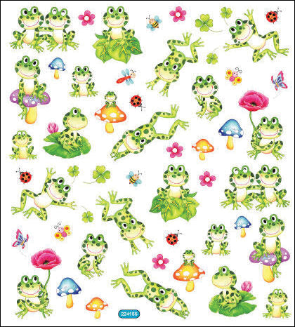 Multicolored Stickers Spotted Frogs