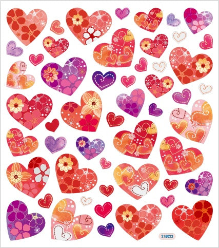 Sticker King Stickers-Hearts With Patterns