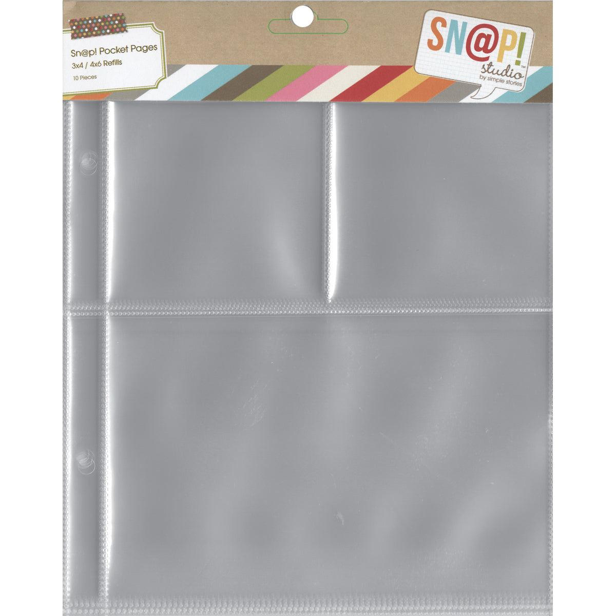 Sn@p! Pocket Pages For 6"X8" Binders 10/Pkg (1) 4"X6" & (2) 3"X4" Pockets