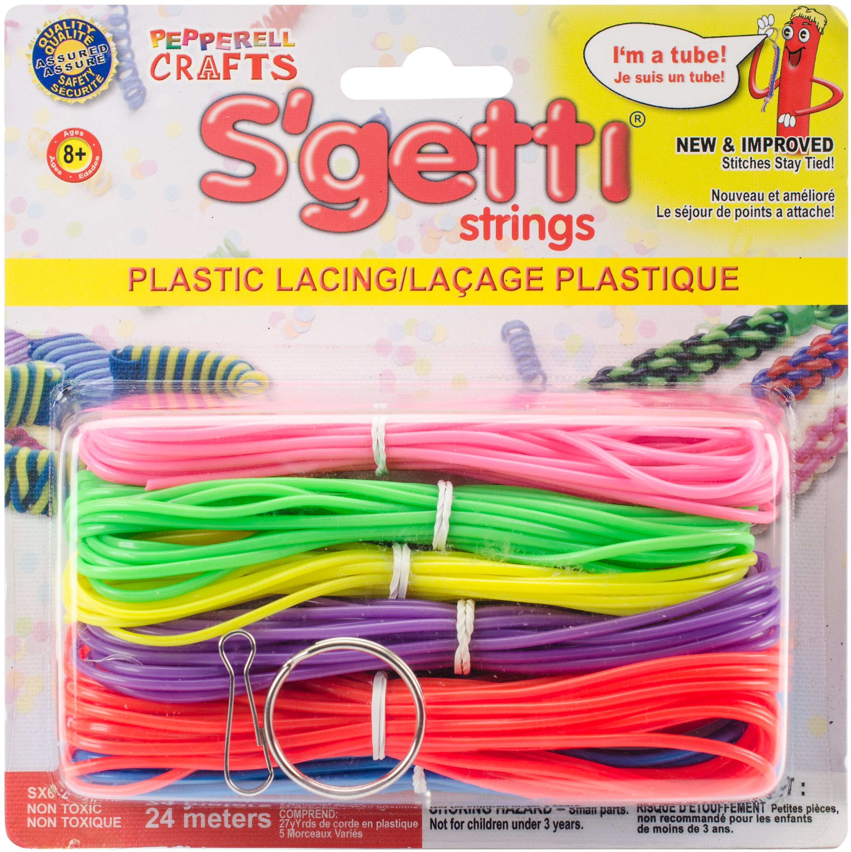 S'getti Strings Plastic Lacing 27yd Neon
