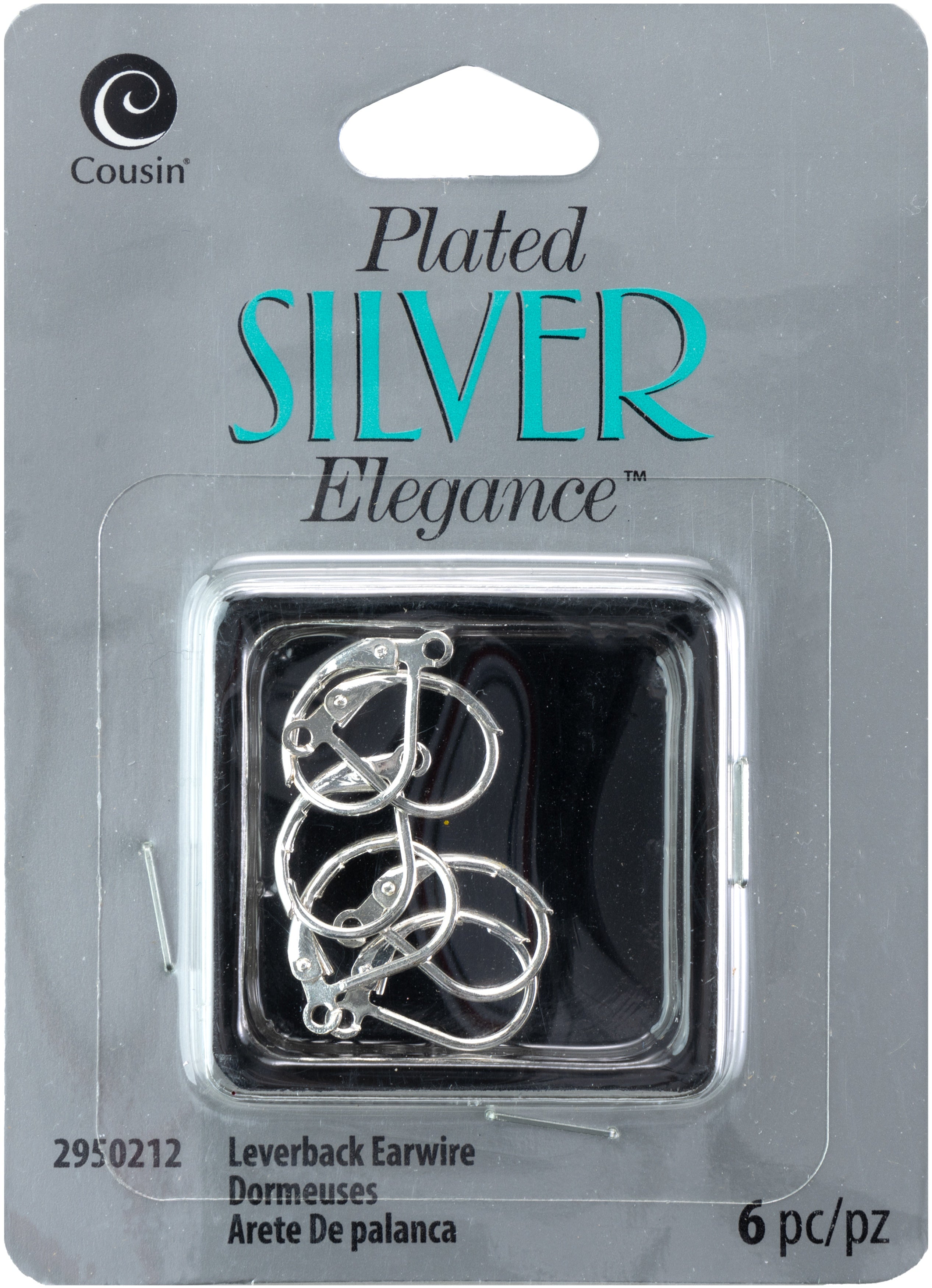 Plated Silver Elegance Metal Findings Lever Earrings 6/Pkg