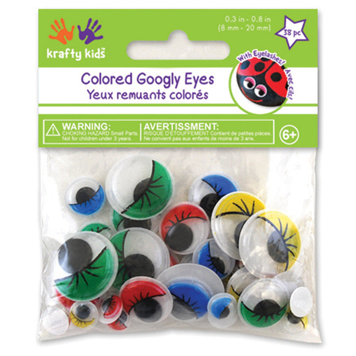 Paste-On Googly Eyes 38/Pkg Assorted