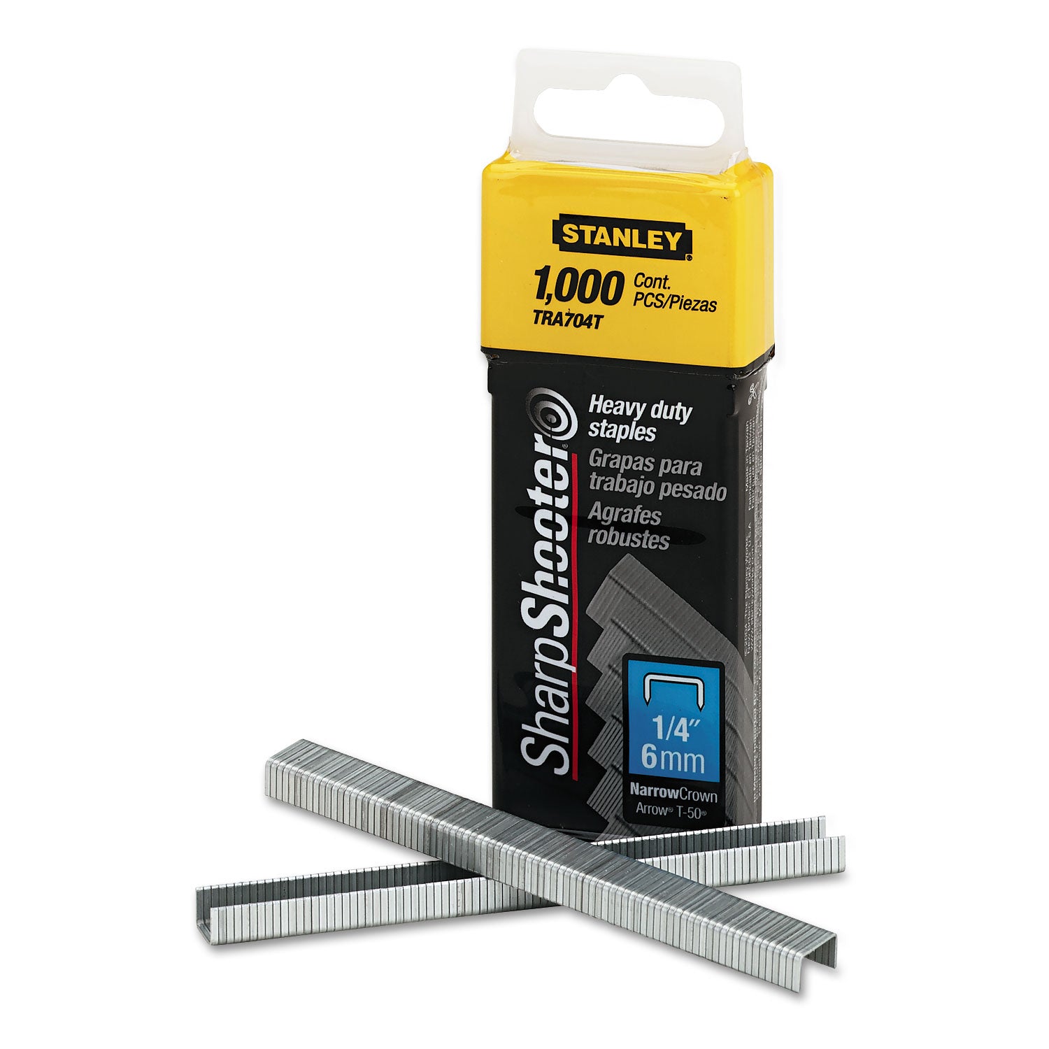 Stanley® SharpShooter Heavy-Duty Tacker Staples, 1/4" Leg Length, 1000/Box