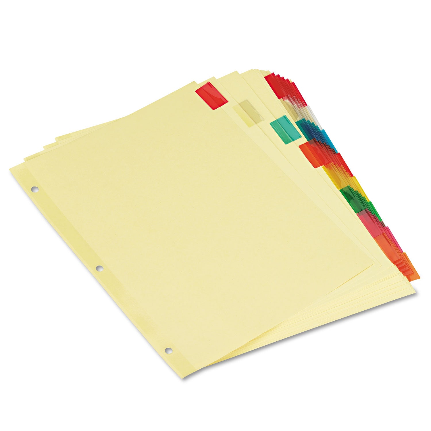 Universal® Economical Insertable Index, Multicolor Tabs, 8-Tab, Letter, Buff, 6 Sets/Pack