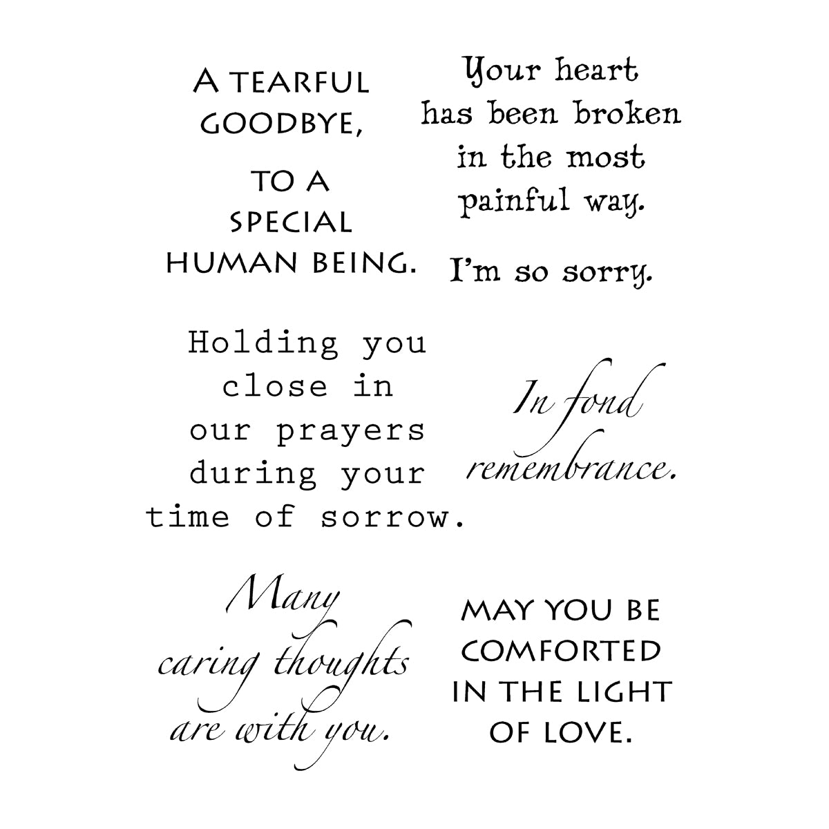 Words To The Rescue Clear Stamps 8"X4.5" Sympathy
