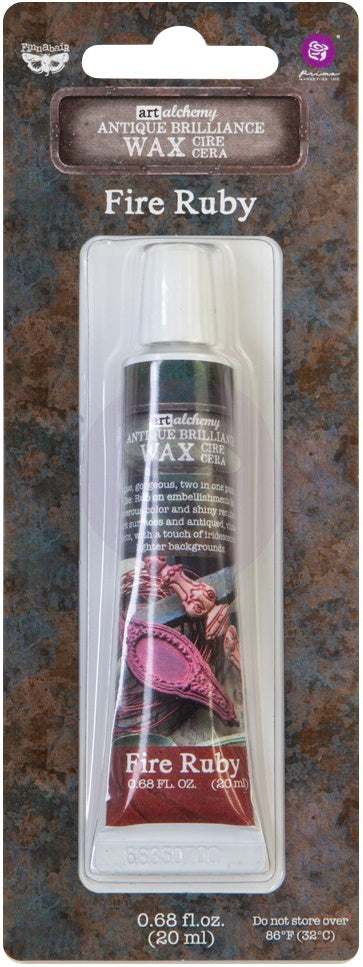 Finnabair Art Alchemy Antique Brilliance Wax .68 Fluid Ounce Fire Ruby