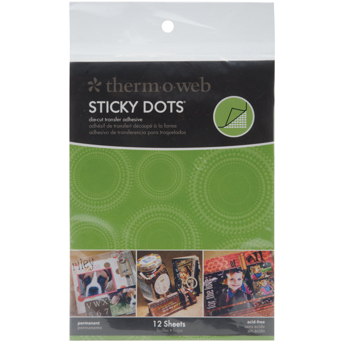 Sticky Dot Die-Cut Adhesive Sheets 4.25"X5.5" 12/Pkg