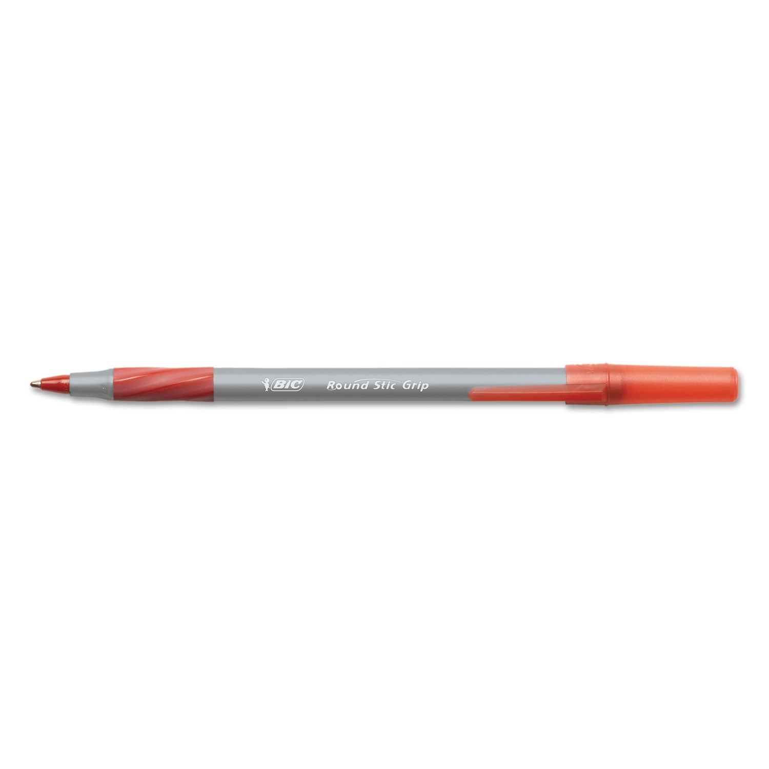 BIC® Round Stic Grip Xtra Comfort Ballpoint Pen, Red Ink, 1.2mm, Medium, Dozen