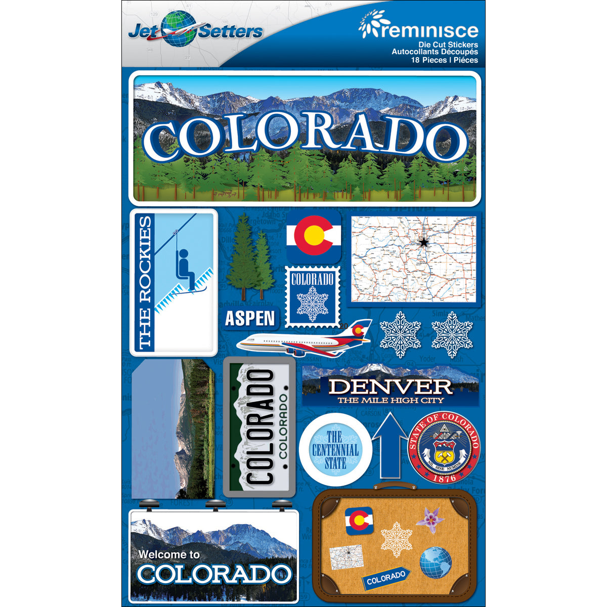 Jet Setters Dimensional Stickers Colorado