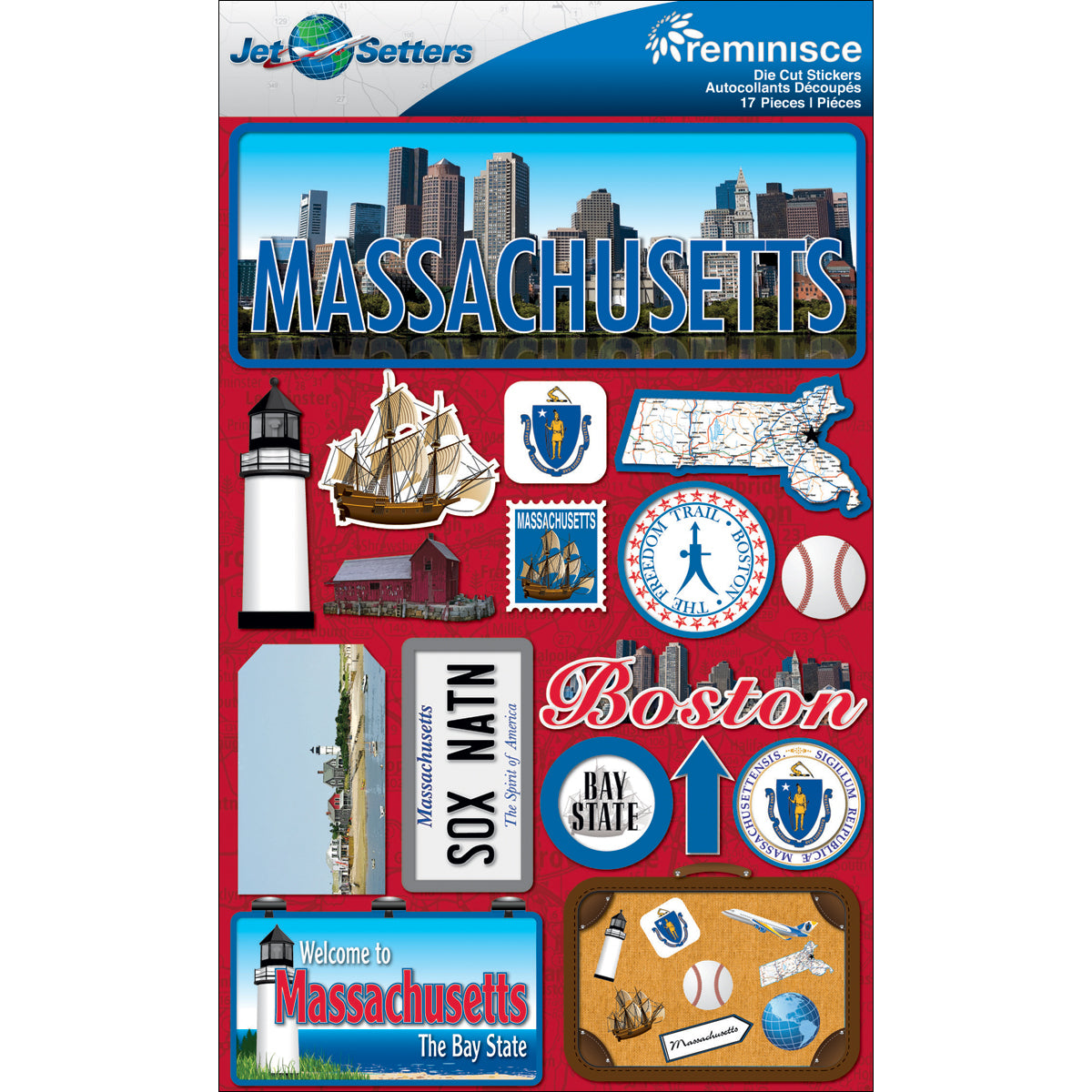 Jet Setters Dimensional Stickers Massachusetts
