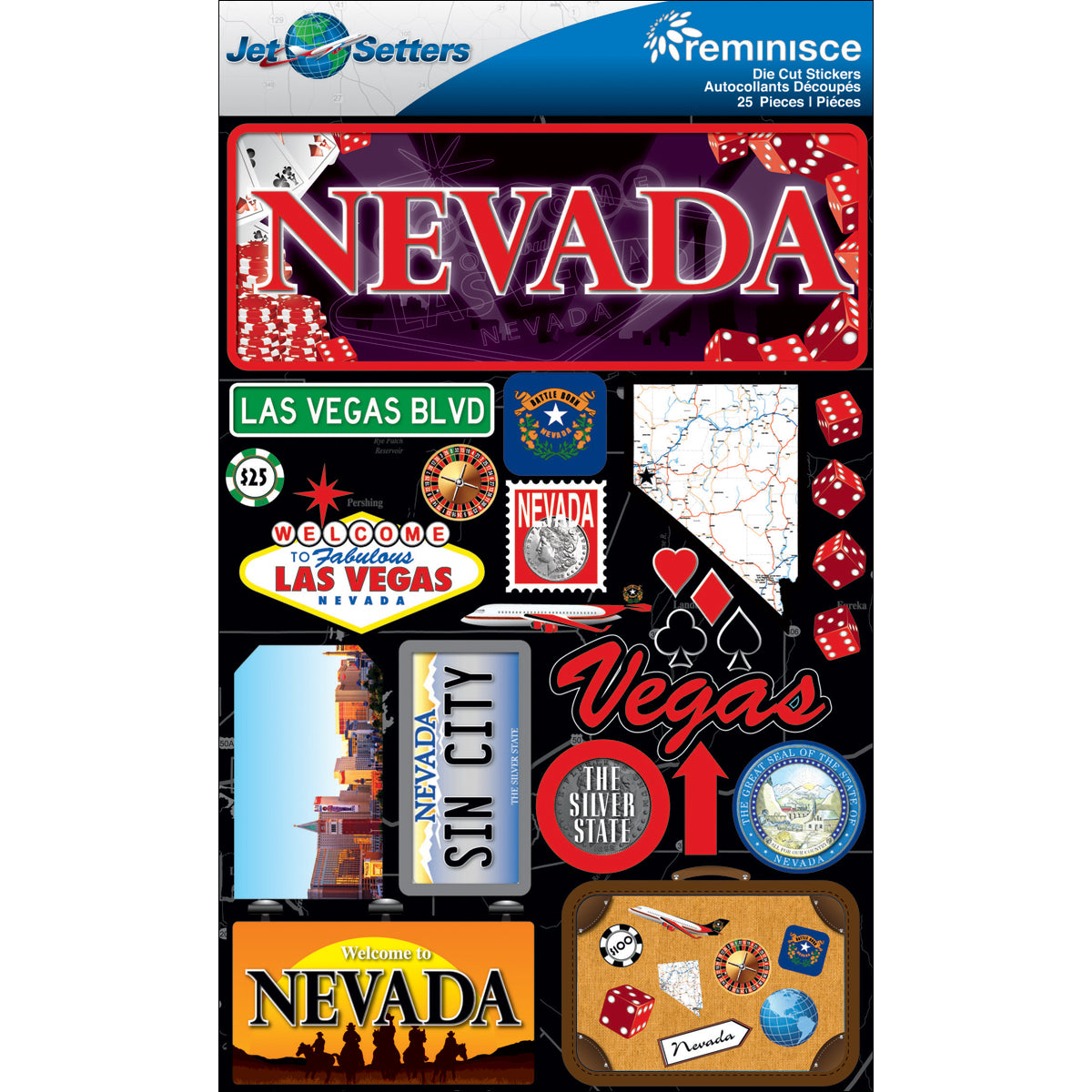 Jet Setters Dimensional Stickers Nevada