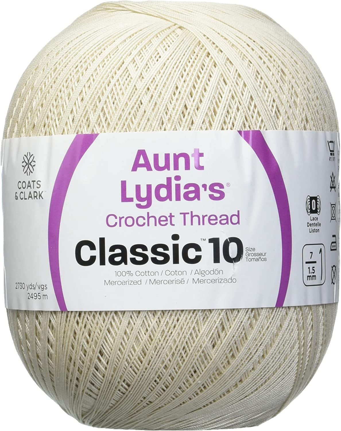 Aunt Lydia's Classic Crochet Thread Size 10 Jumbo Natural
