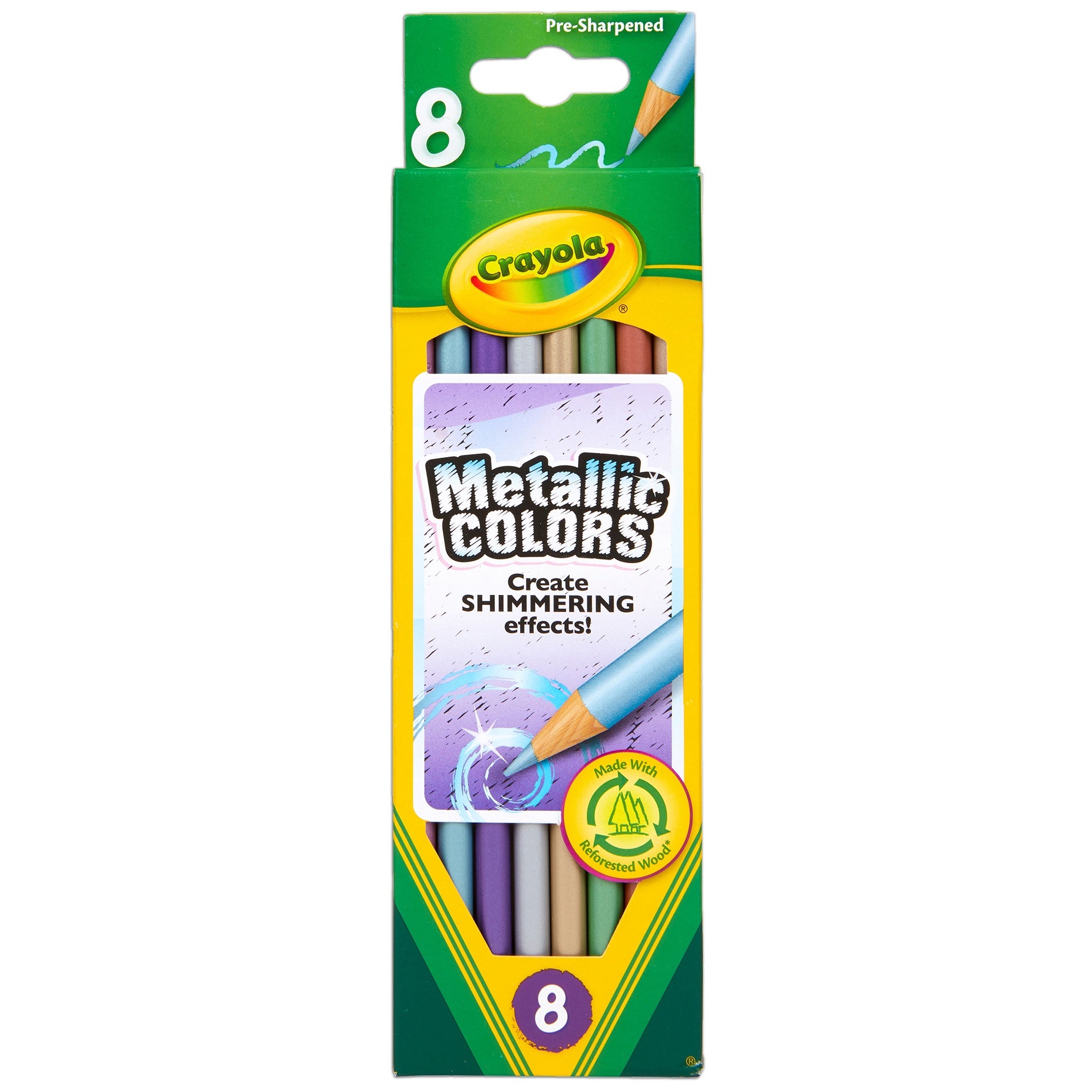 Crayola Metallic Colored Pencils 8/Pkg Long