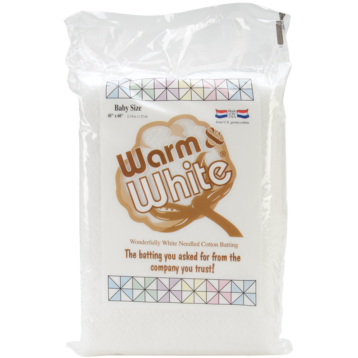 Warm & White Cotton Batting Crib Size 45"X60"