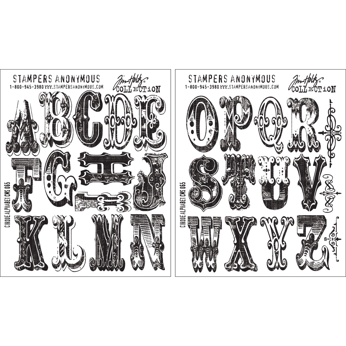 Tim Holtz Cling Stamps 7"X8.5" Cirque Alphabet