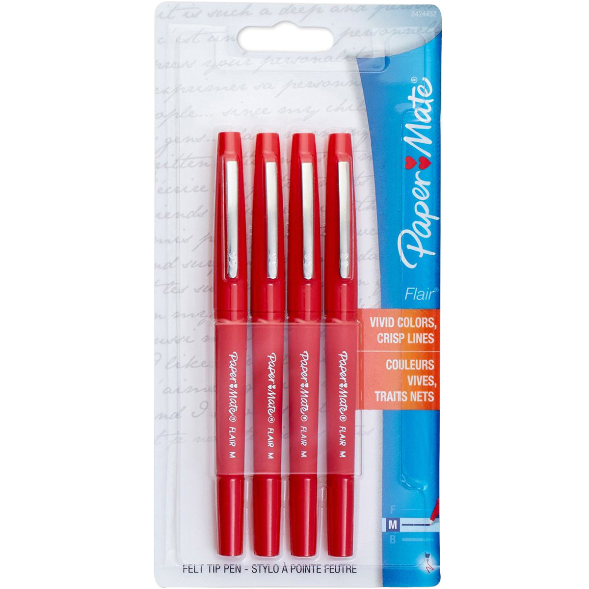 Paper Mate Flair Medium Felt Tip 4/Pkg Red