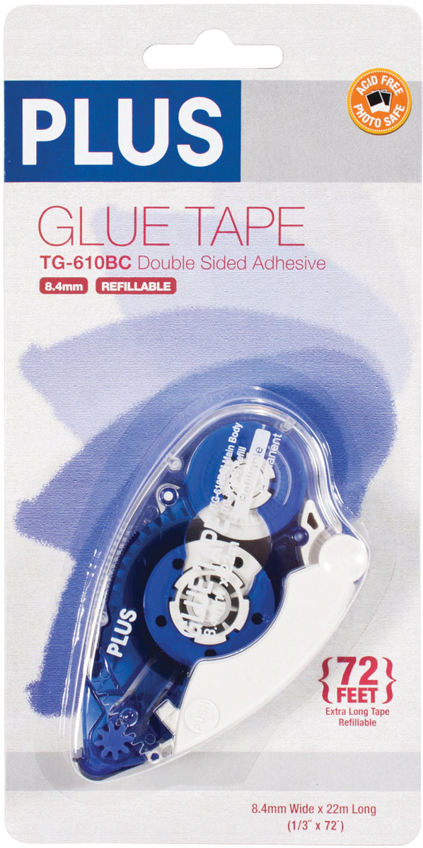 Plus High Capacity Glue Tape Dispenser .33"X72'