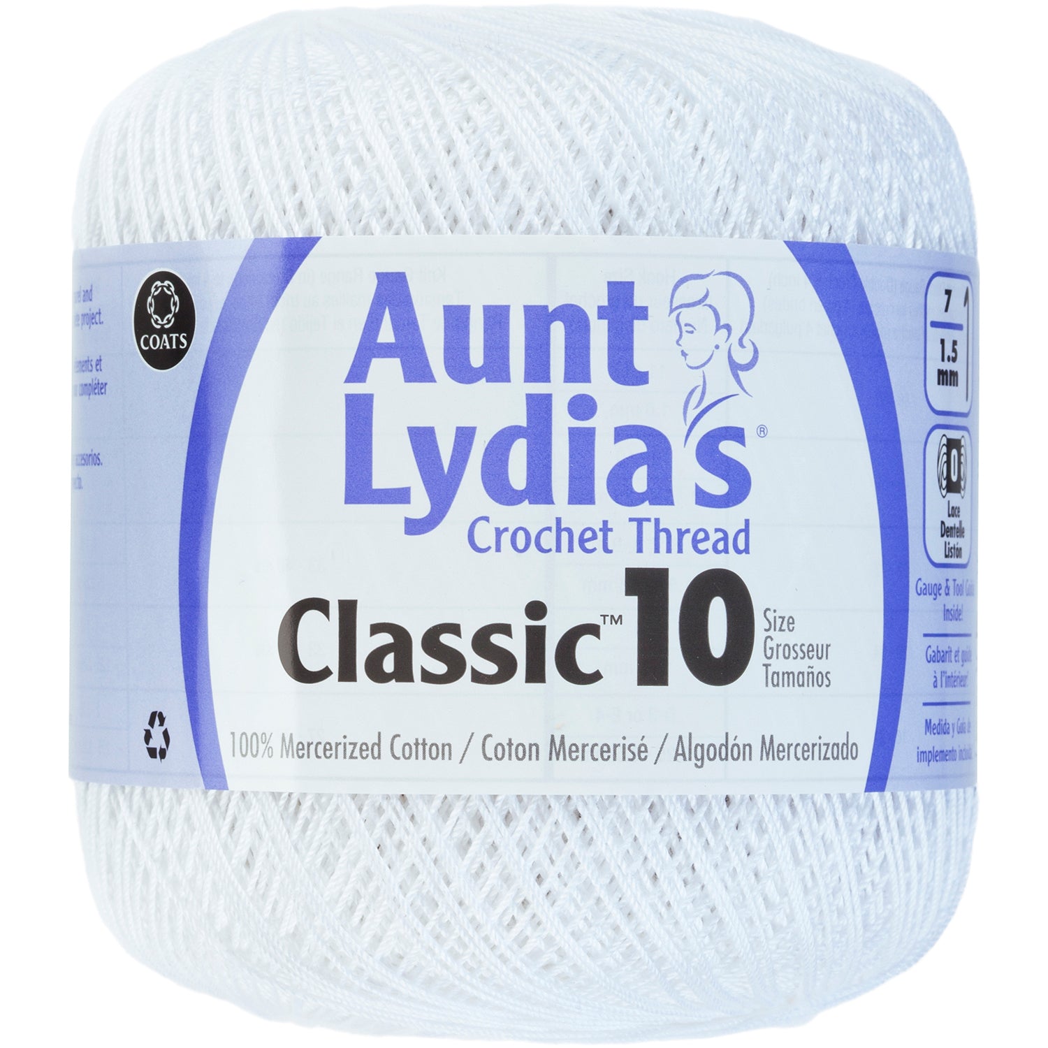 Aunt Lydia's Classic Crochet Thread Size 10 White