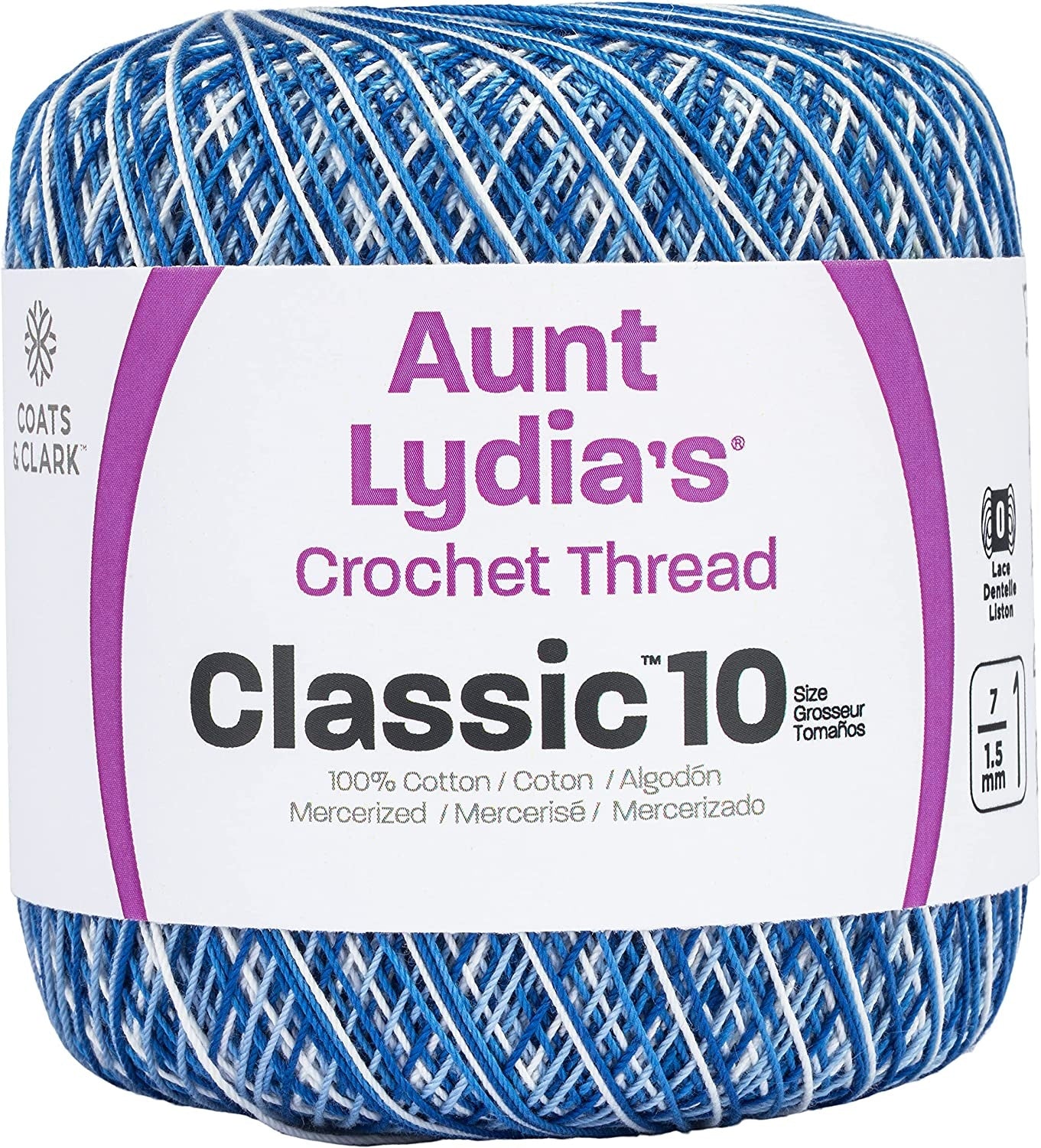 Aunt Lydia's Classic Crochet Thread Size 10 Shades Of Blue