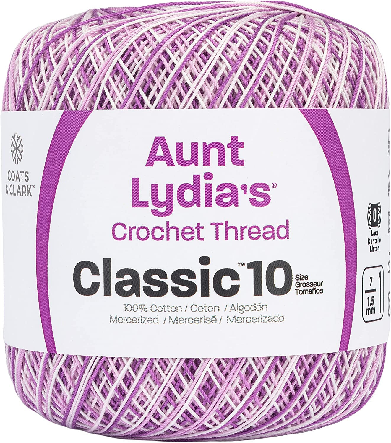 Aunt Lydia's Classic Crochet Thread Size 10 Shades Of Purple