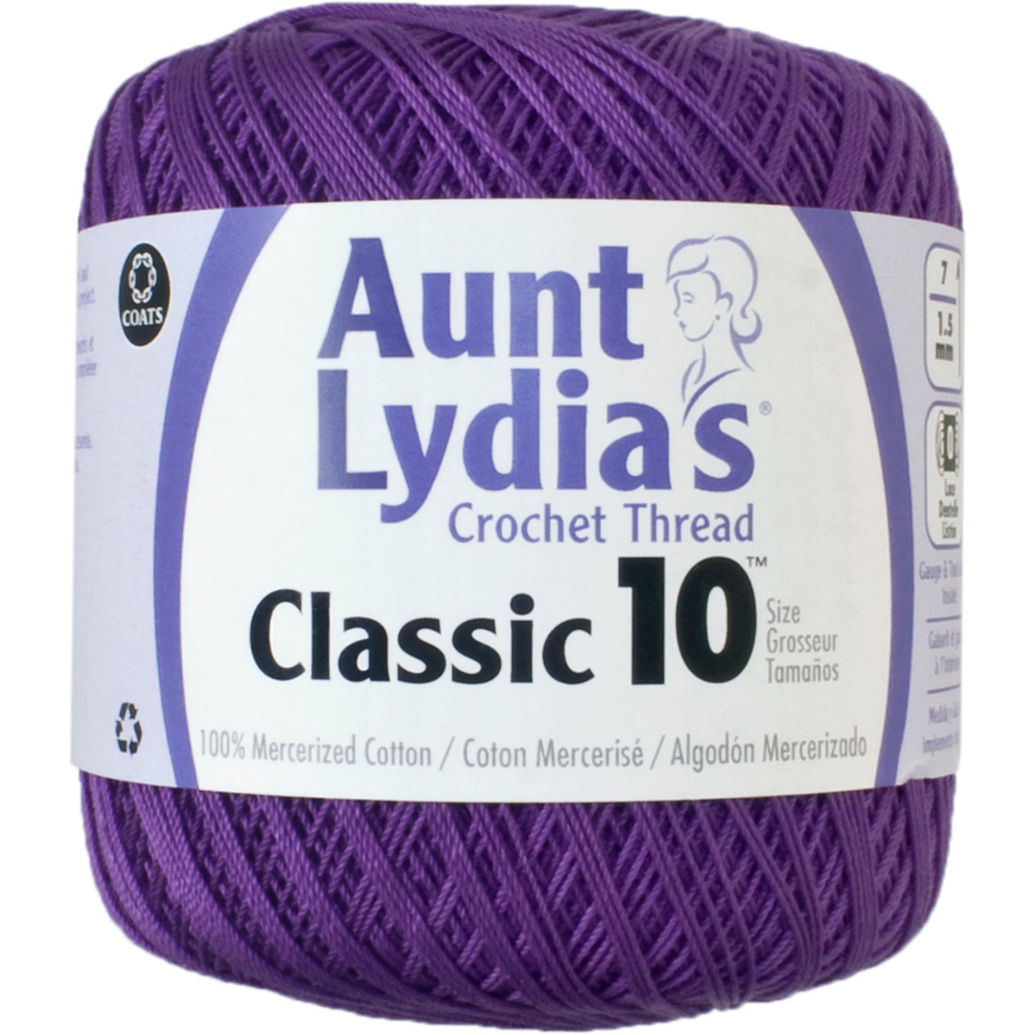 Aunt Lydia's Classic Crochet Thread Size 10 Purple