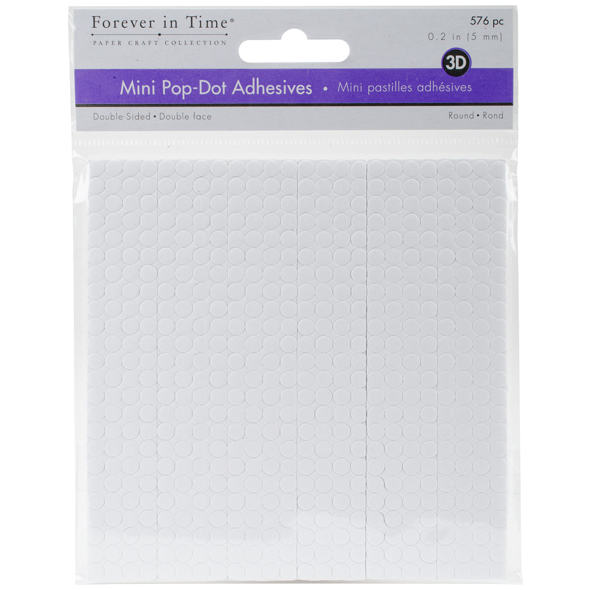 MultiCraft 3D Pop Dots Dual-Adhesive Micro Foam Adhesives White Round, .2" 576/Pkg