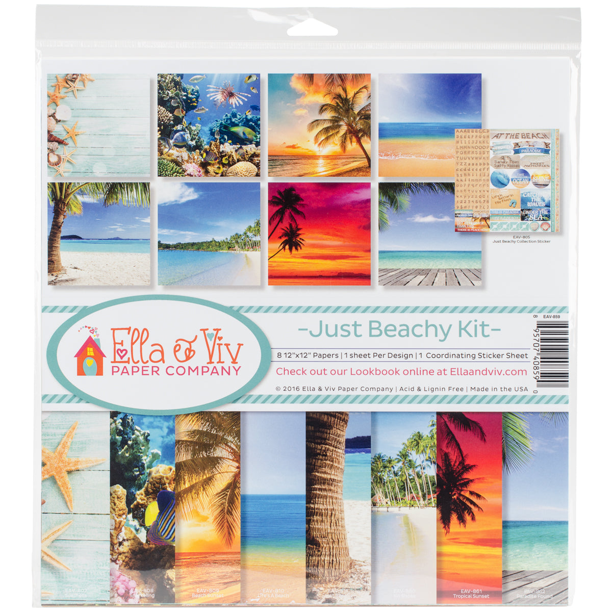 Ella & Viv Collection Kit 12"X12" Just Beachy