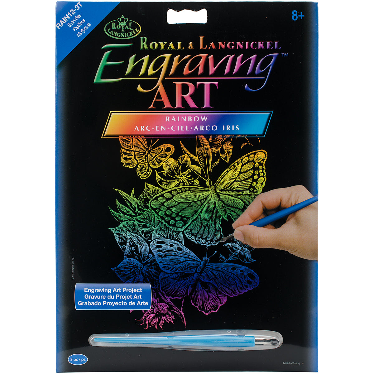 Rainbow Foil Engraving Art Kit 8"X10" Butterflies
