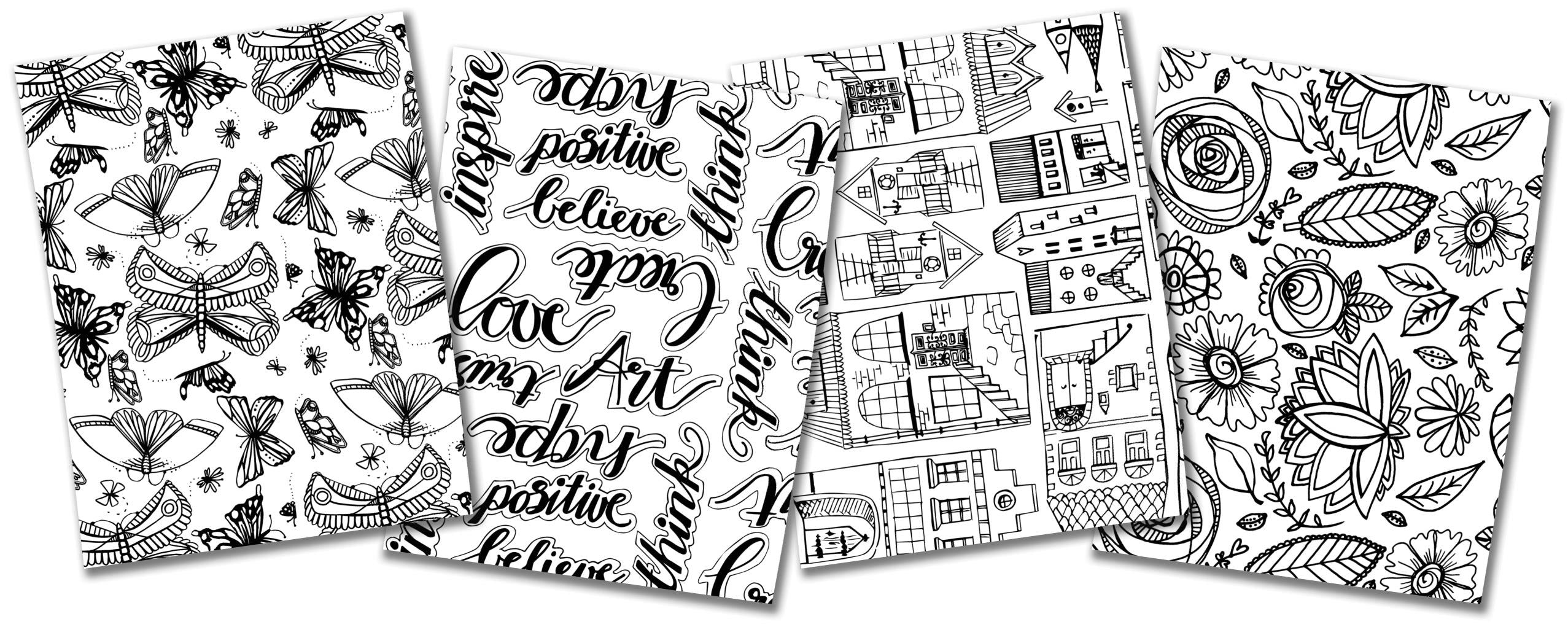 Artist Series Printed Shrink Film 8.5"X11" 4/Pkg Bloom, Home, Script, Butterflies