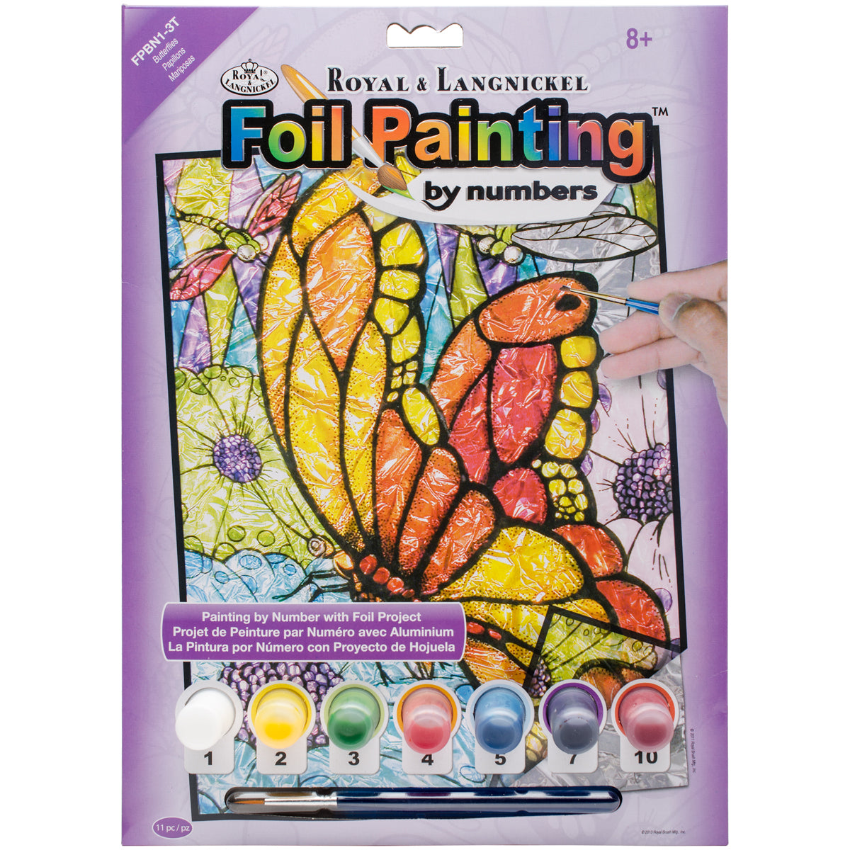 Foil Paint By Number Kit 8"X10" Butterflies