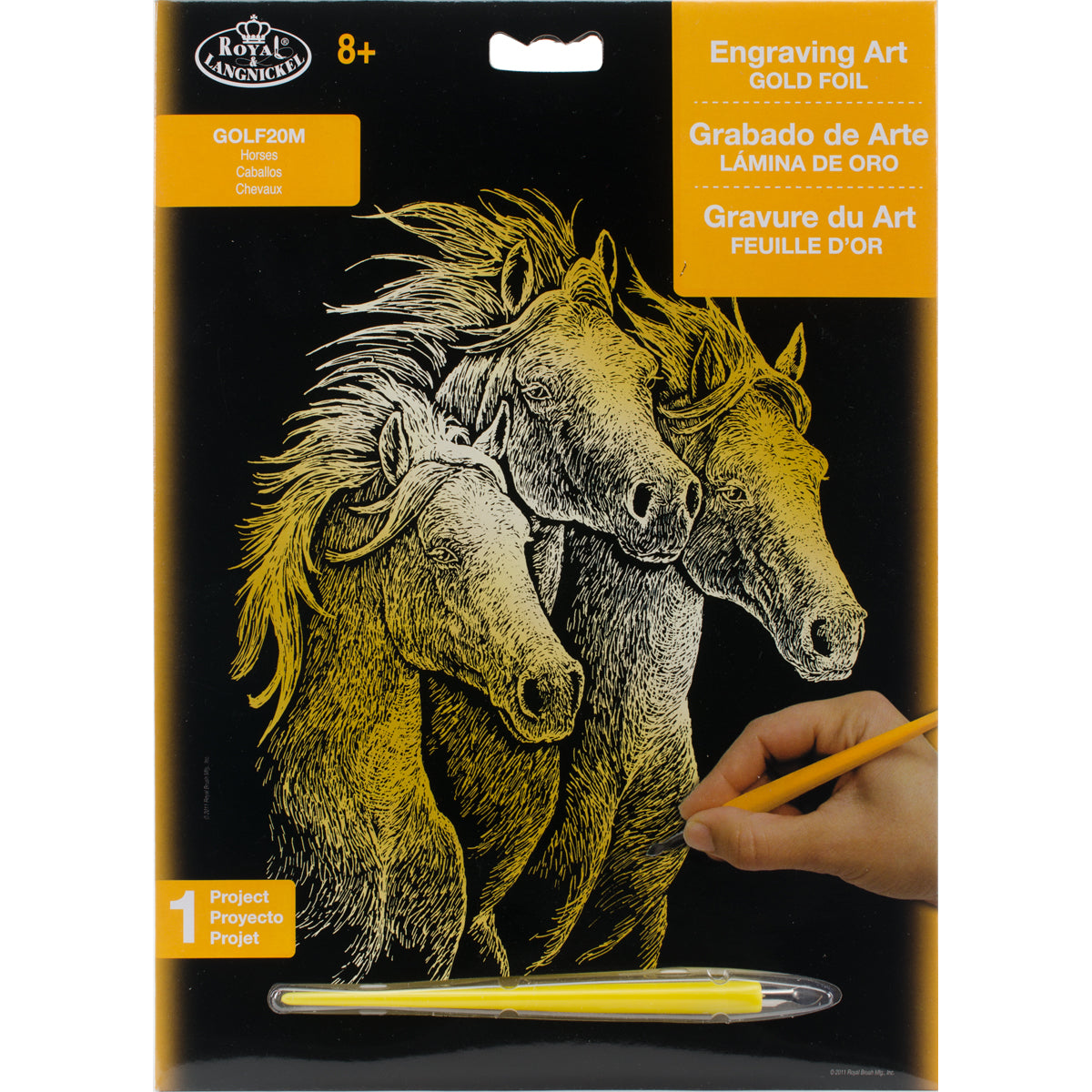 Gold Foil Engraving Art Kit 8"X10" Horses
