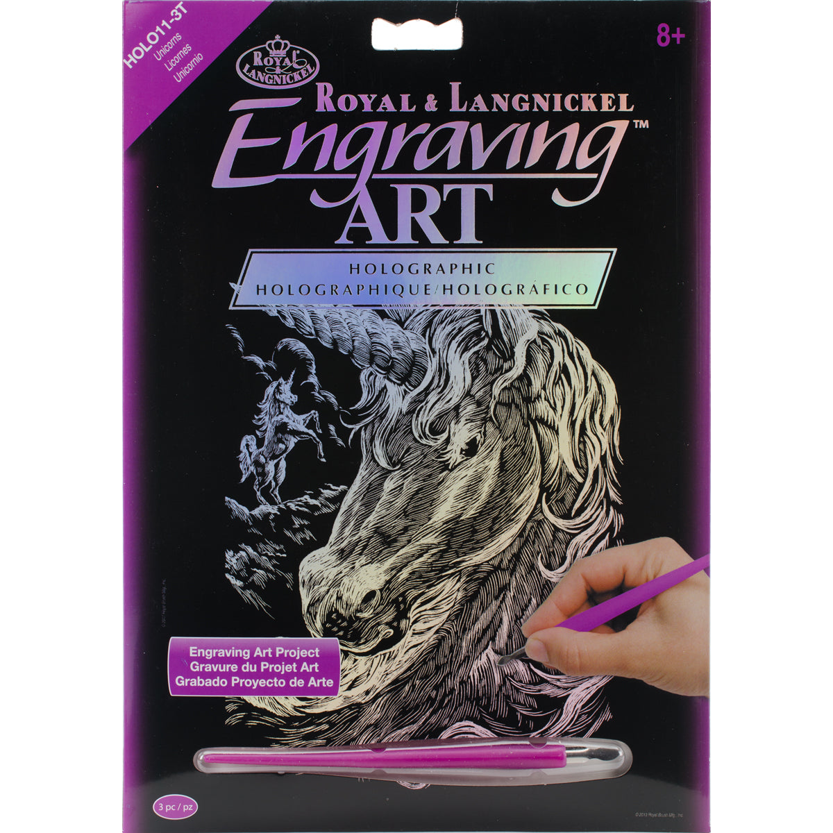 Holographic Foil Engraving Art Kit 8"X10" Unicorns