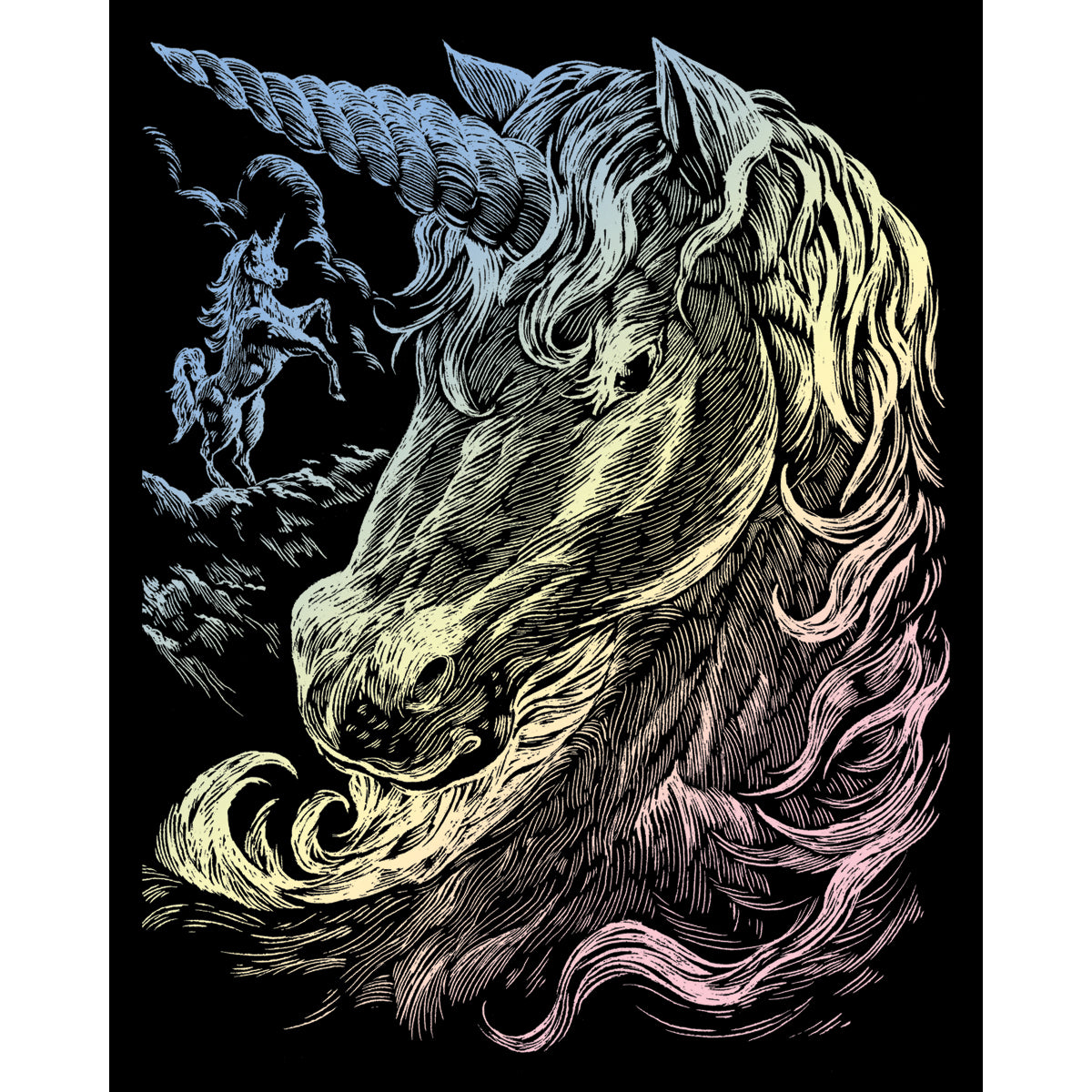 Holographic Foil Engraving Art Kit 8"X10" Unicorns