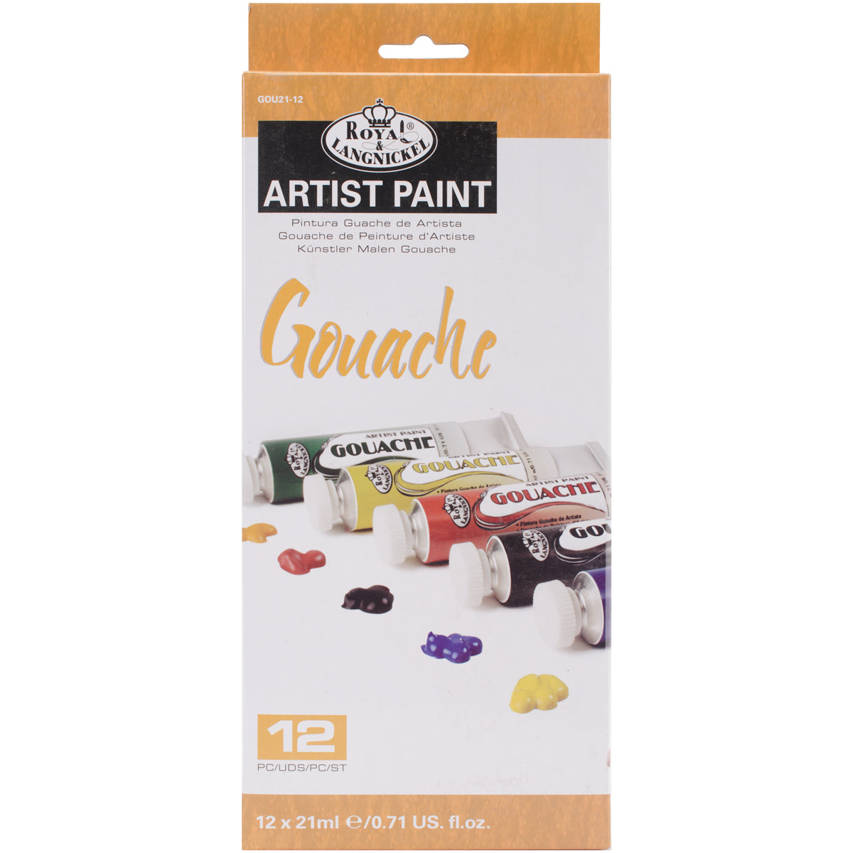 Gouache Acrylic Paints 21ml 12/Pkg Assorted Colors