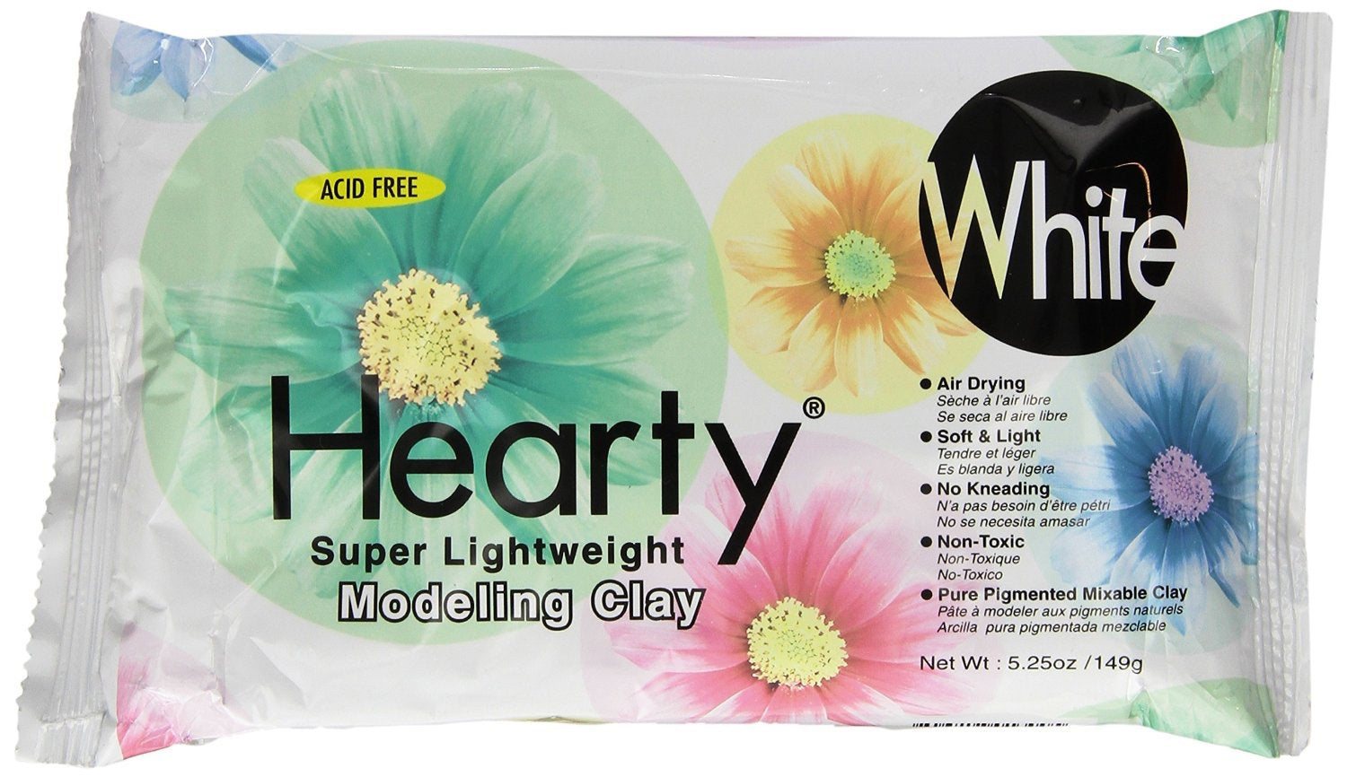 Hearty Super Lightweight Air-Dry Clay 5.25oz White