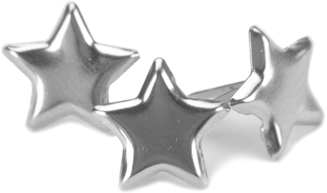 Metal Paper Fasteners 50/Pkg Stars - Silver