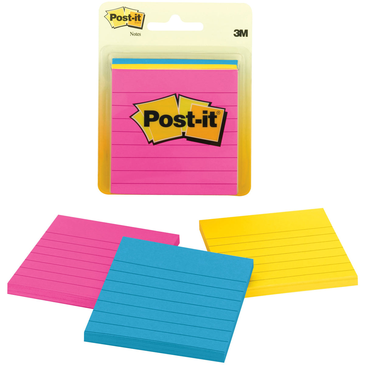 Post-It Sticky Notes 3"X3" 3/Pkg Cape Town W/50 Sheets