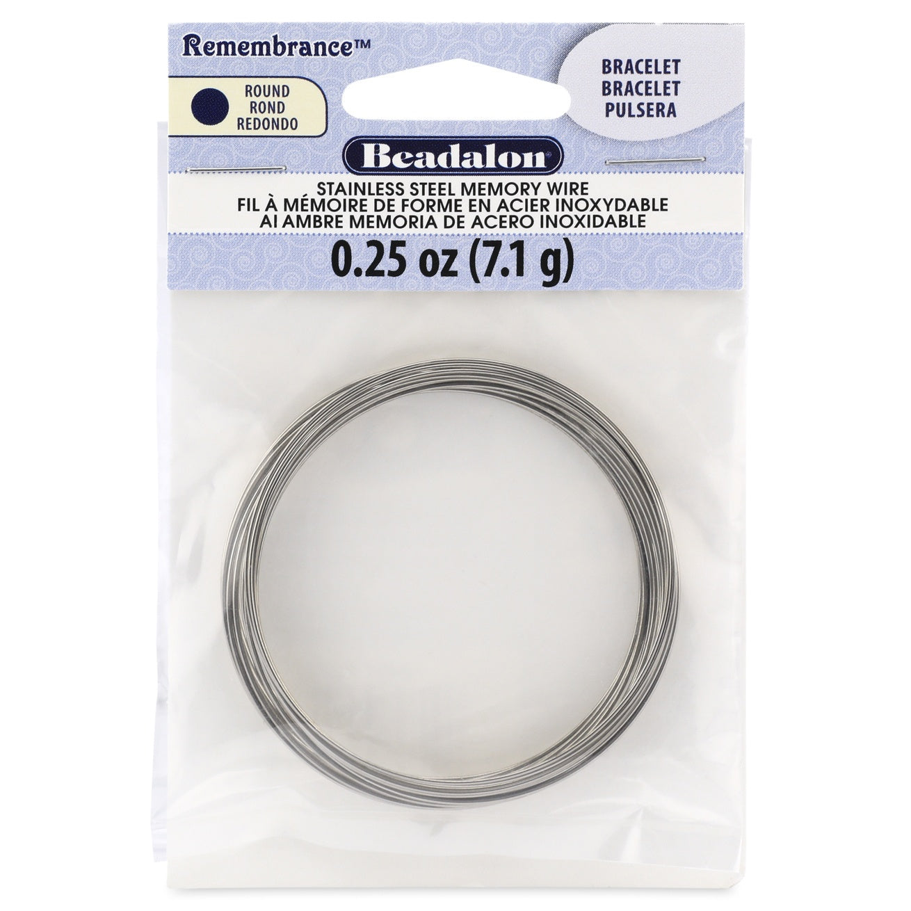 Remembrance Memory Wire Bracelet .62mm .25oz Bright - 18 Coils