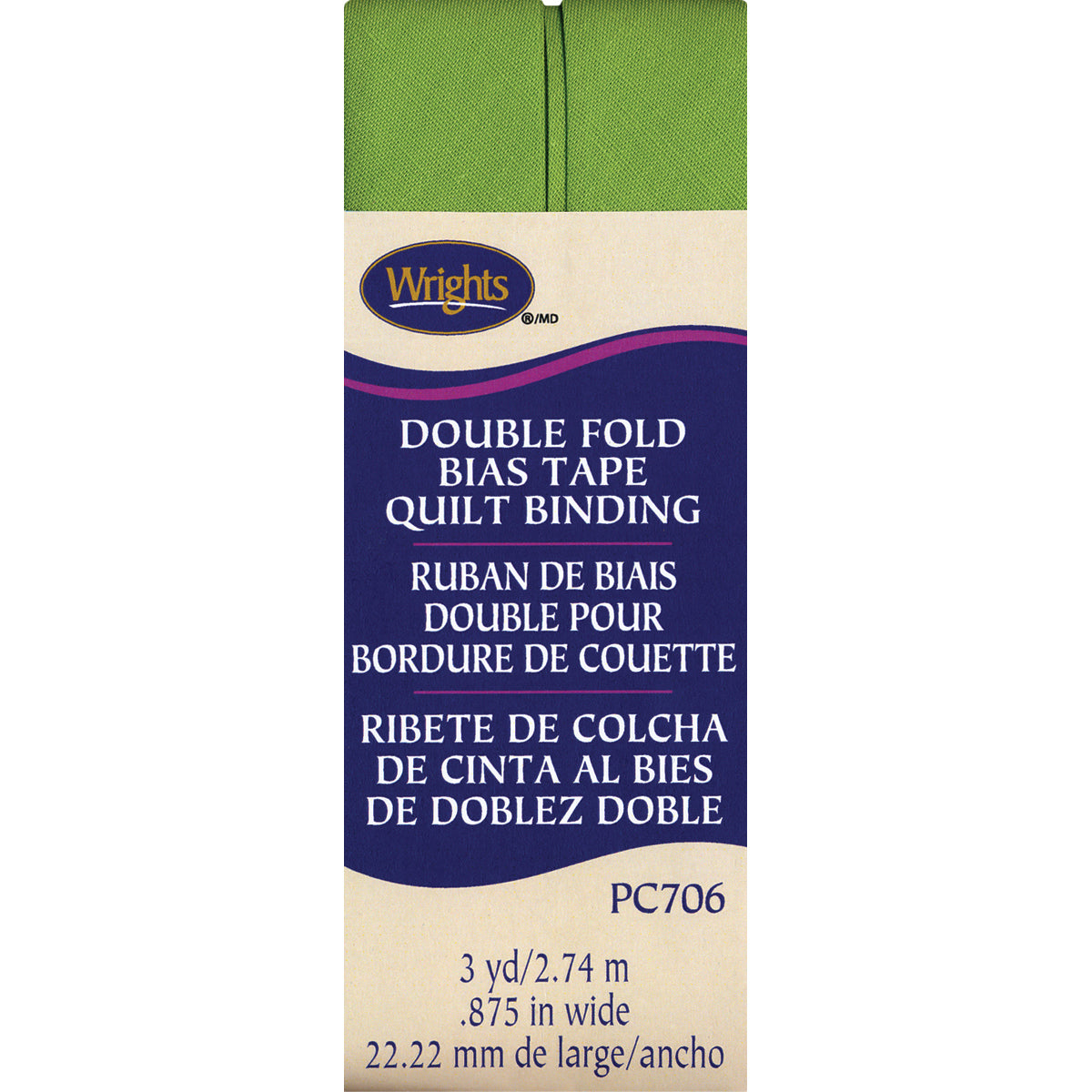 Double Fold Quilt Binding 7/8"X3yd Leaf Green