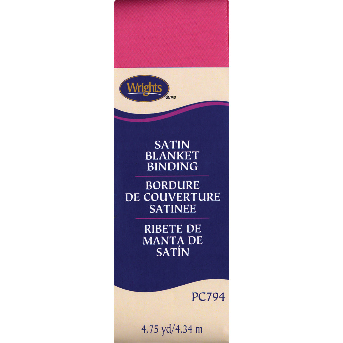 Single Fold Satin Blanket Binding 2"X4-3/4yd Berry Sorbet