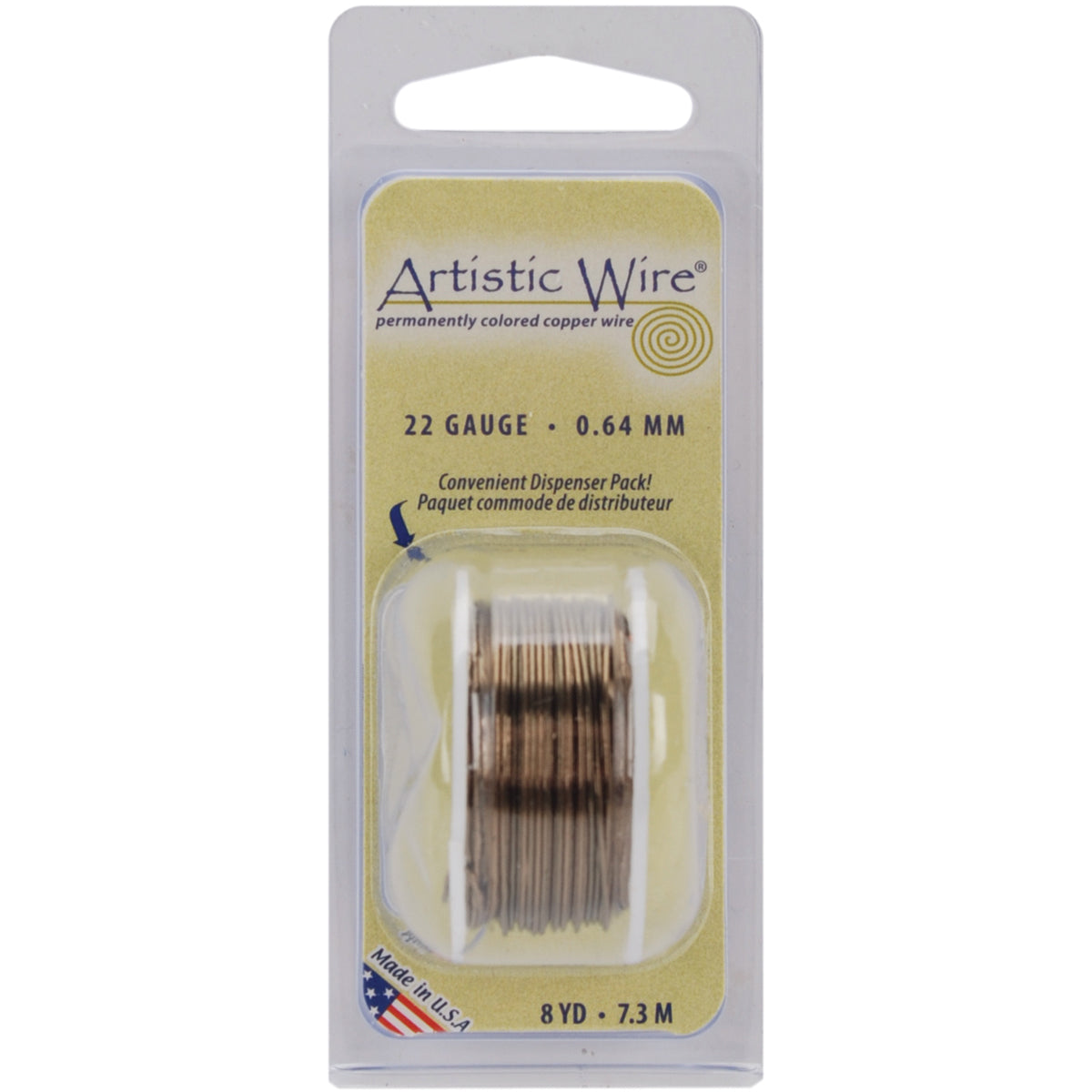 Permanently Colored Copper Wire 22 Gauge 8 Yards Antique Brass