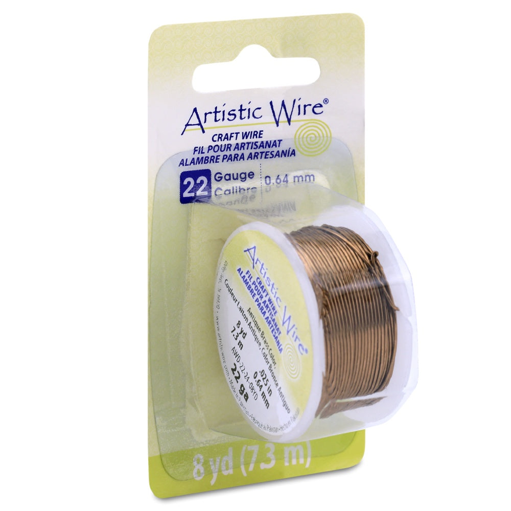 Permanently Colored Copper Wire 22 Gauge 8 Yards Antique Brass