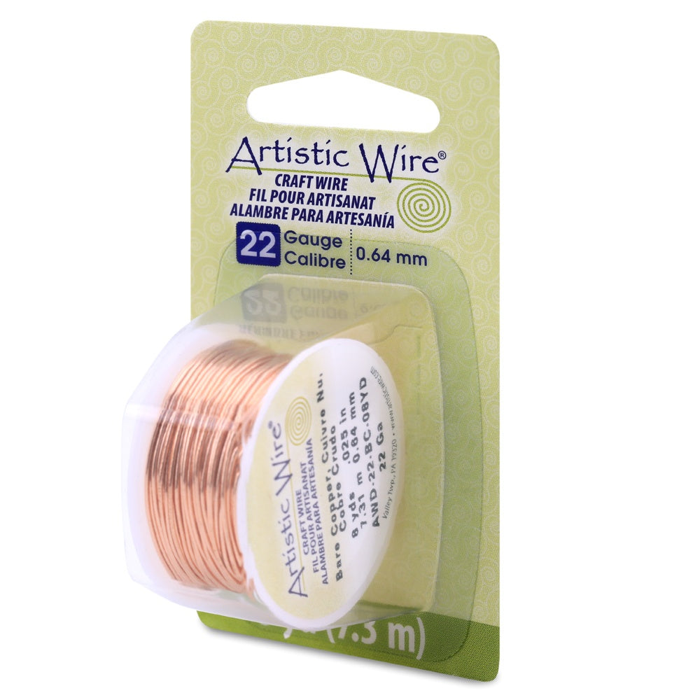 Artistic Wire 22 Gauge 8yd Bare Copper - Tarnishable