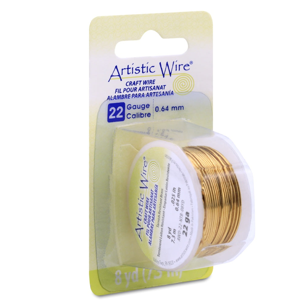 Artistic Wire 22 Gauge 8yd Non-Tarnish Brass