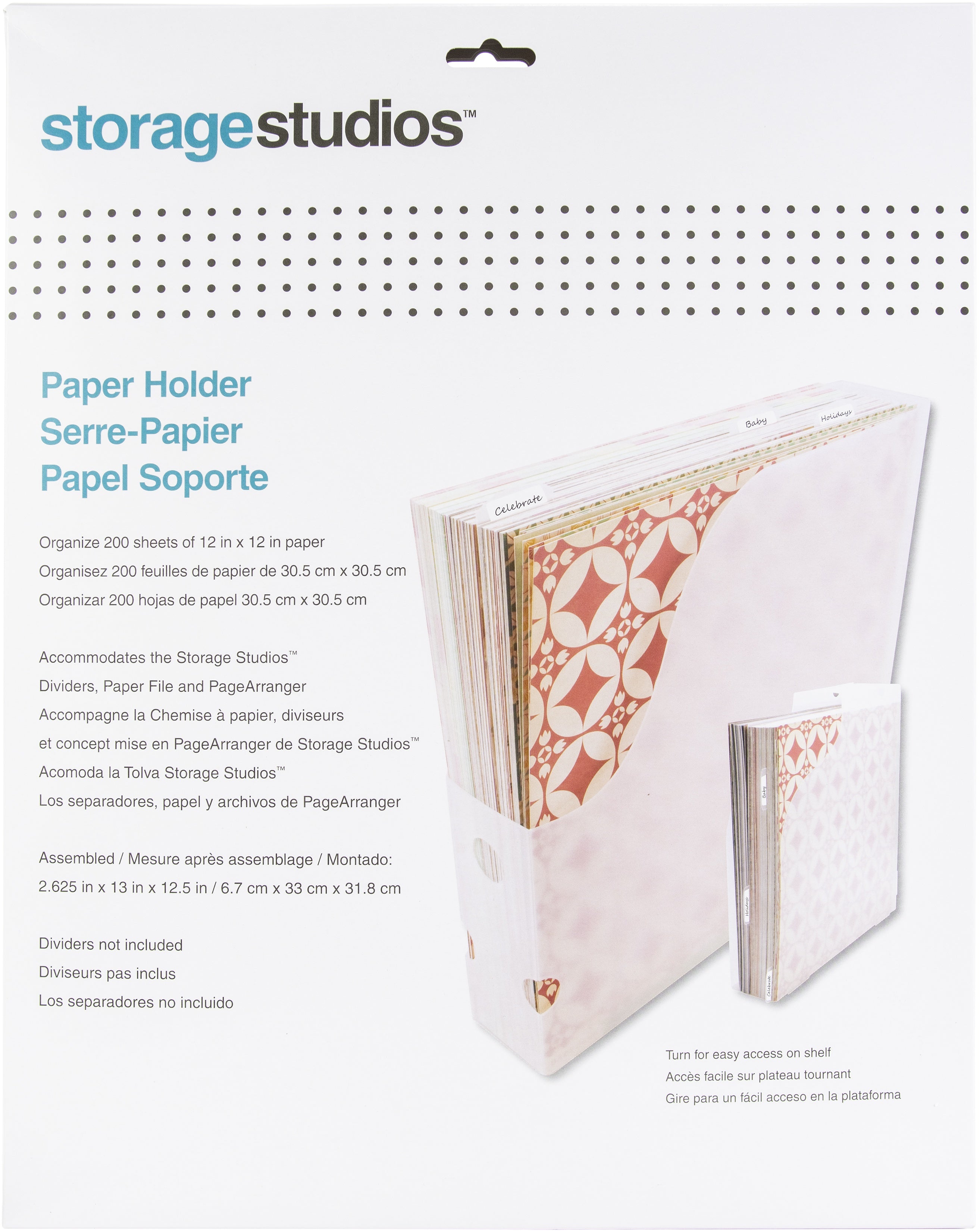 Storage Studios Paper Holder 12.5"X13"X2.625"
