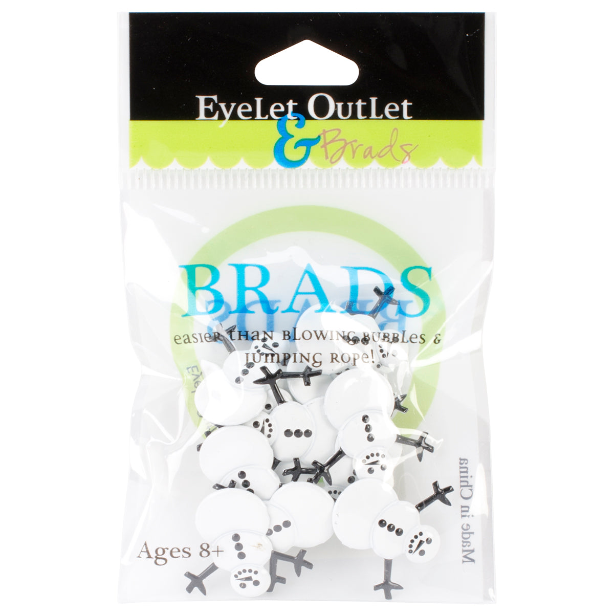 Eyelet Outlet Shape Brads 12/Pkg Snowmen
